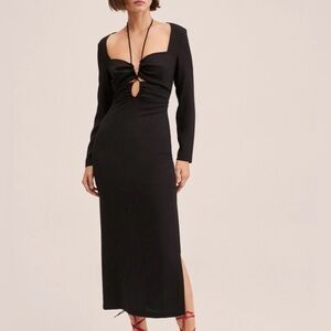 Mango Black Long Sleeve Dress